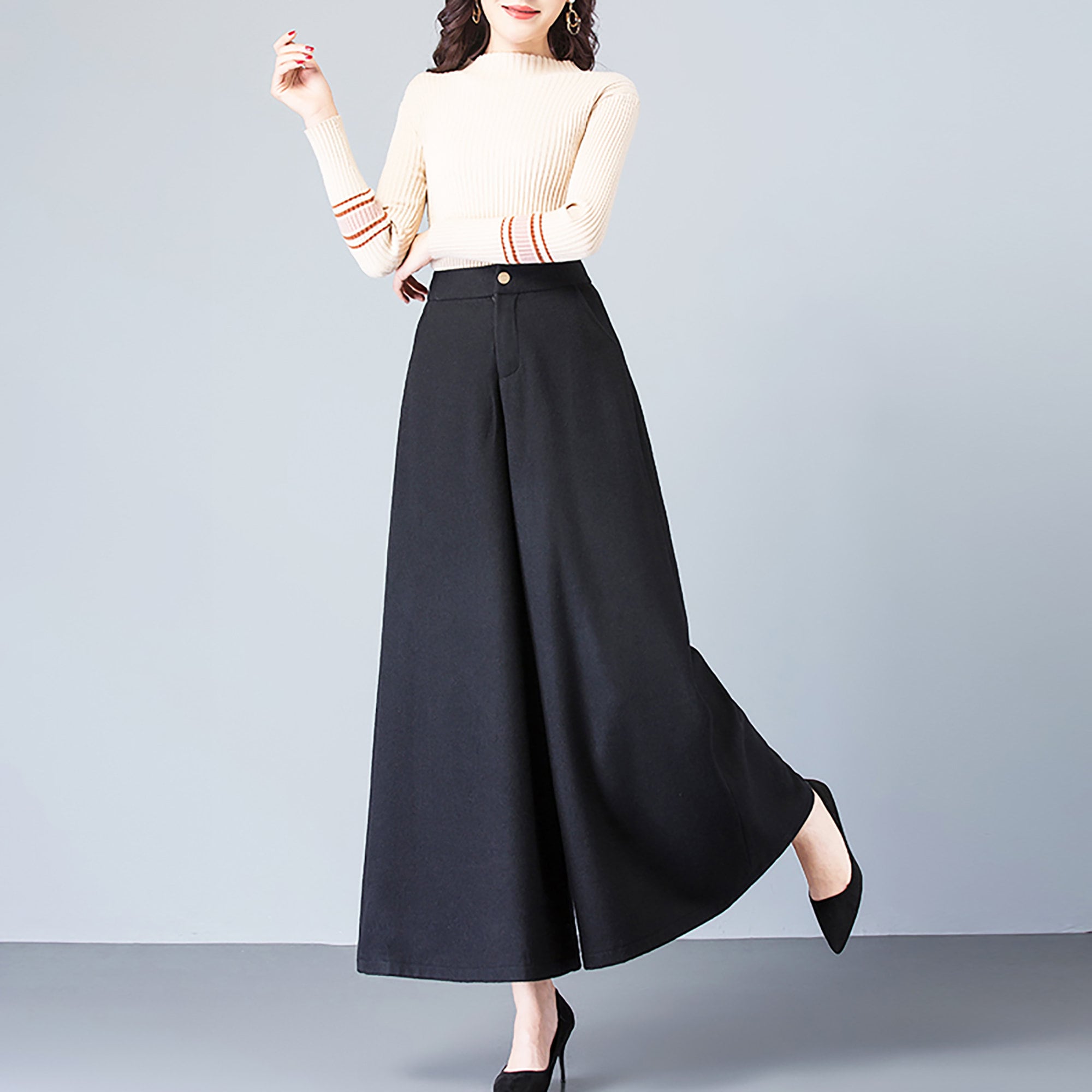 Amazon.com: Dresses for Women - High Waisted Solid Wide Leg Pants (Color :  Black, Size : X-Small) : Clothing, Shoes & Jewelry
